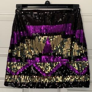 Sequined Multicolor Mini Skirt Size Small. 100 % polyester
